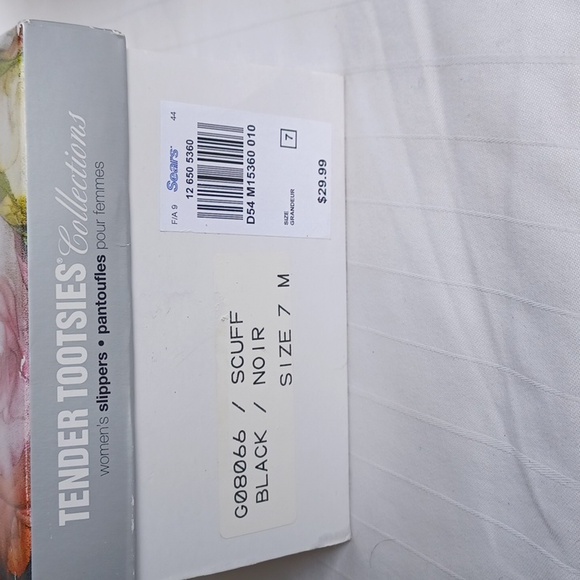 Tender Tootsies Black Velour Scuff Slipper NEW- Sz. 7 - Picture 5 of 10